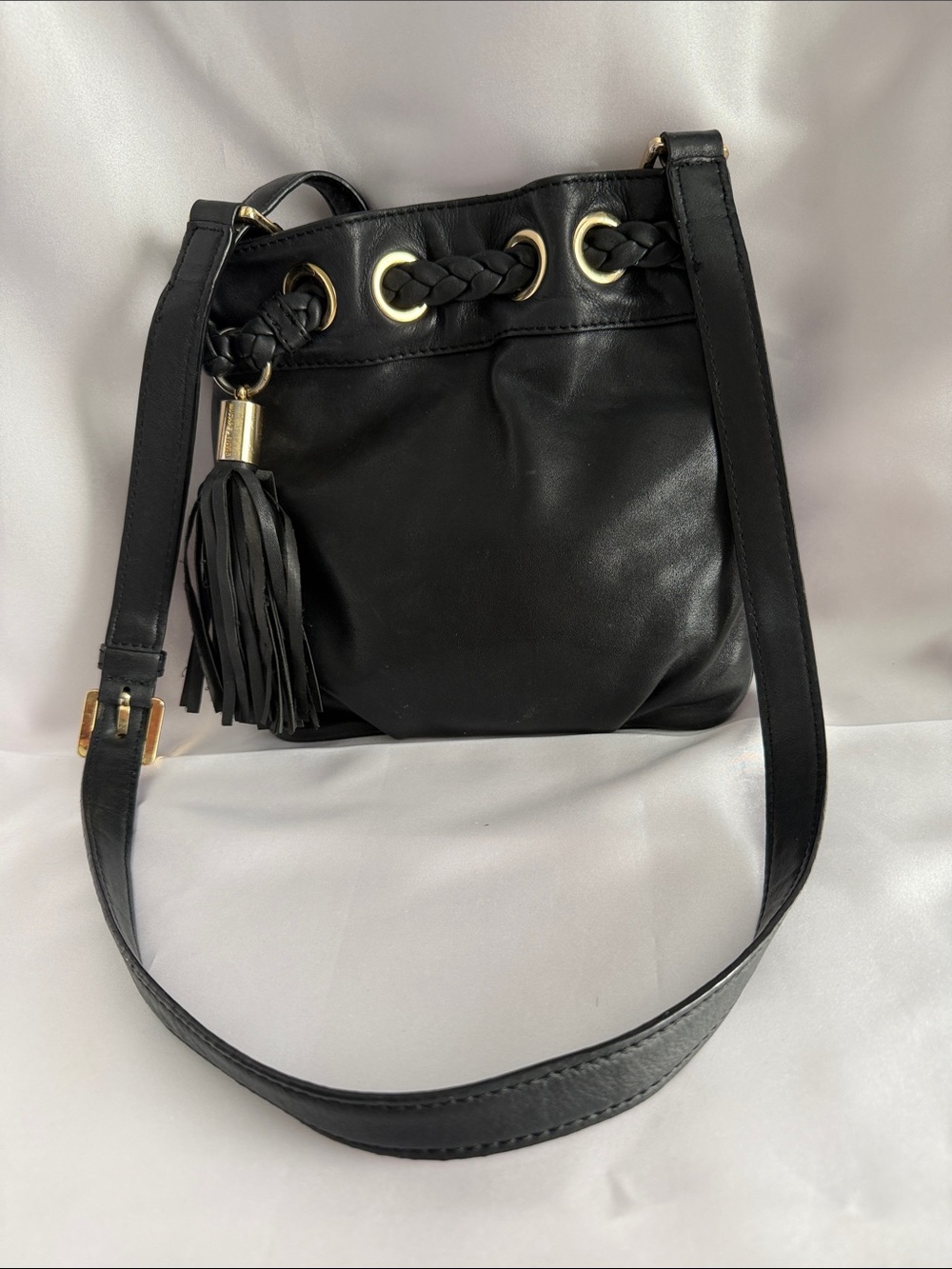 Michael Kors Black Leather Camden Crossbody Bag